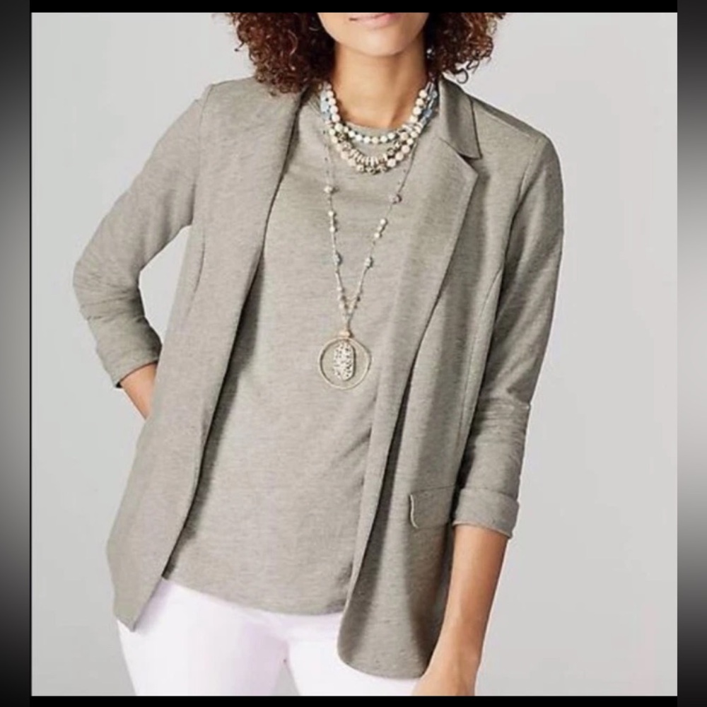 J‎ Jill Linen / Rayon Knit Blazer 2X
Heather Gray